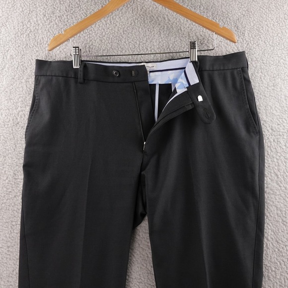 Peter Millar Mens EB50 Pants Charcoal Gray Flat Front Size 38x32 Polyester Blend